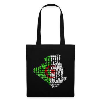 Carte d'Algérie en couleur drapeau et 48 wilayas - Tote Bag - black - Front