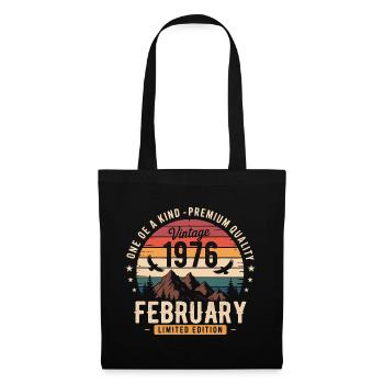 Février 1976 Anniversaire Vintage Février 1976 - Sac en tissu - noir - Devant
