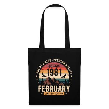 February 1981 Vintage Birthday February 1981 - Tote Bag - black - Front