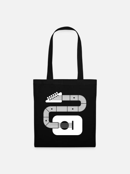 Abstrakte Formgitarre - Stoffbeutel - Schwarz