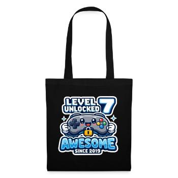 Niveau 7 Débloqué Anniversaire génial 2019 - Sac en tissu - noir - Devant