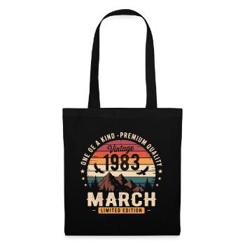 Mars 1983 Cadeau 43eme Anniversaire March 1983 - Sac en tissu - noir - Devant