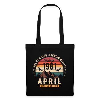 Millésime Anniversaire Avril 1981 April 1981 - Sac en tissu - noir - Devant