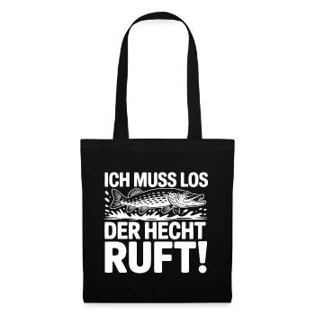 Angler Spruch Hecht - Stoffbeutel - Schwarz - Vorne