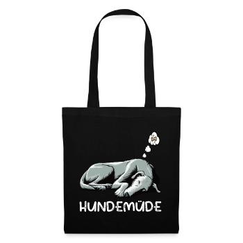 Hundemüde Irischer Wolfshund Wolfshundbesitzer - Stoffbeutel - Schwarz - Vorne