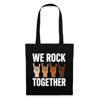 We Rock Together Diversity Rock Hand Shirt - Tote Bag - black - Front