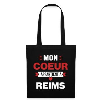 Mon Coeur Appartient à Reims - Sac en tissu - noir - Devant