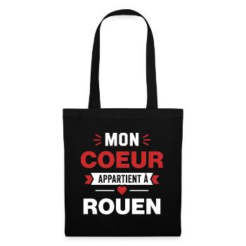 Mon Coeur Appartient à Rouen - Sac en tissu - noir - Devant