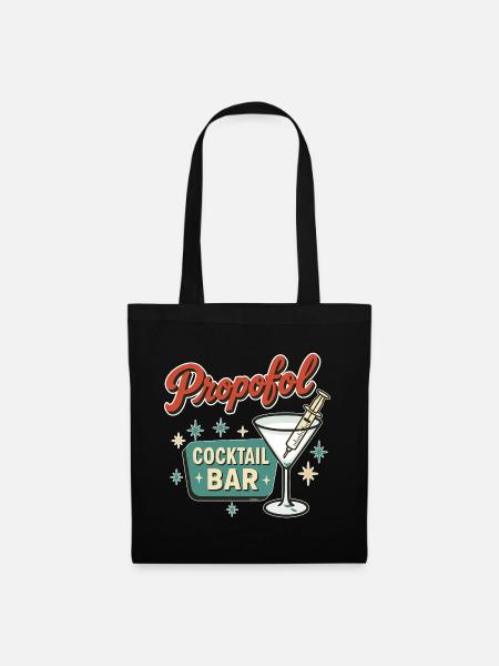 Propofol Cocktail Bar Sign - Stoffbeutel - Schwarz