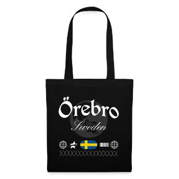 Örebro Schweden Streetwear Reise Souvenir - Stoffbeutel - Schwarz - Vorne