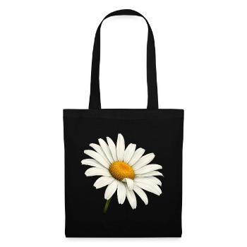 Weiße Margeritenblüte Natur Blumen Design  - Stoffbeutel - Schwarz - Vorne