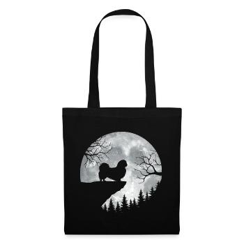 Pekingese Full Moon - Peke Dog Mom Dad Lap Dog - Tote Bag - black - Front