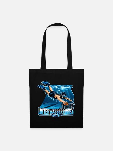 Unterwasser Rugby Action-Illustration - Stoffbeutel - Schwarz