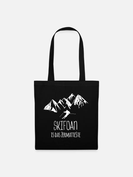 Zermatt Skifahren - Stoffbeutel - Schwarz