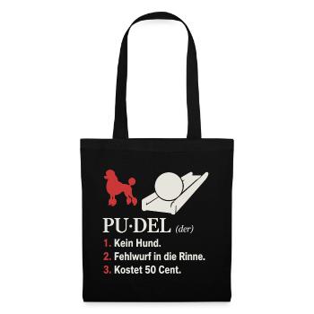 Pudel Definition Kegeln – kein Hund Fehlwurf - Stoffbeutel - Schwarz - Vorne
