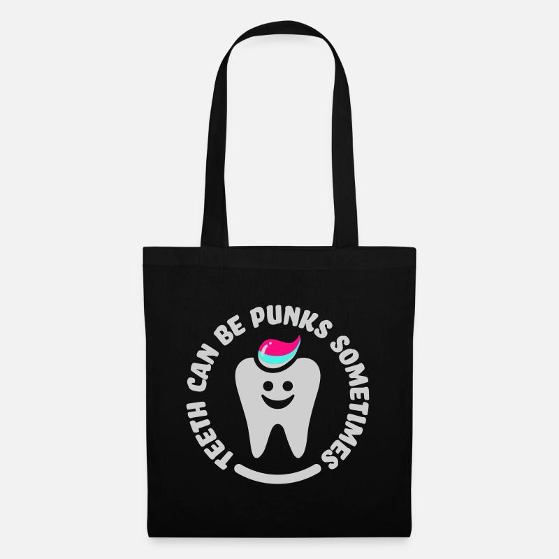 teeth punk zahn - Stoffbeutel - Schwarz