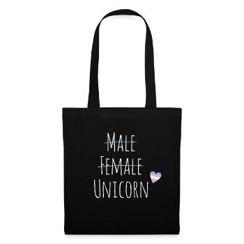 Trans Unicorn LGBT Pride Queer Trans CSD cadeau - Sac en tissu - noir - Devant
