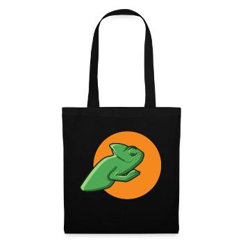 green chameleon lizard lizard reptile gift - Tote Bag - black - Front