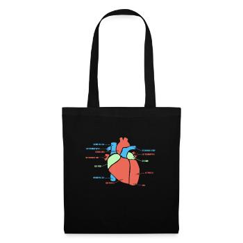 Anatomie de la cardiologie de la médecine cardiaque - Sac en tissu - noir - Devant
