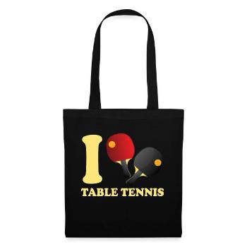 J'AIME LE TENNIS DE TABLE - Sac en tissu - noir - Devant