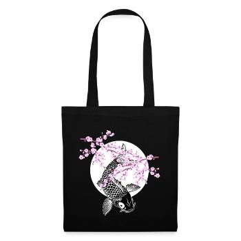 Cherry Blossoms SAKURA NISHIKIGOI Koi 2 - Stoffbeutel - Schwarz - Vorne
