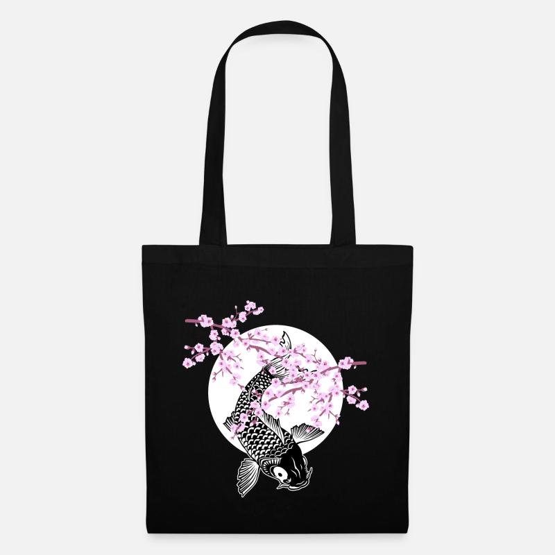 Fleurs de cerisier SAKURA NISHIKIGOI Koi 2 - Sac en tissu - noir