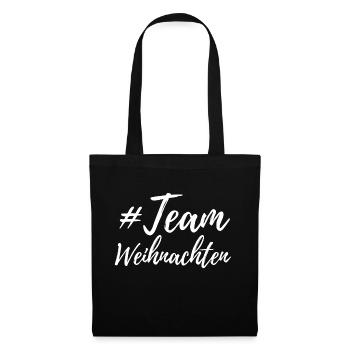 #Team Weihnachten weiß - Stoffbeutel - Schwarz - Vorne