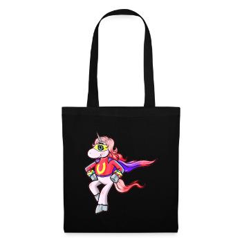 Costume Super Licorne Super Héros Idée cadeau - Sac en tissu - noir - Devant