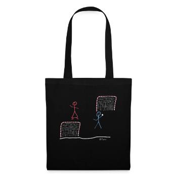 Figure de bâton de handball, entraînement de loisir - Sac en tissu - noir - Devant