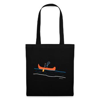 Kayak stick figure, sport recreational canoe water - Tote Bag - black - Front