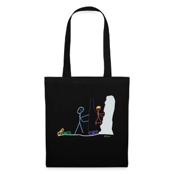 mur d'escalade - Sac en tissu - noir - Devant