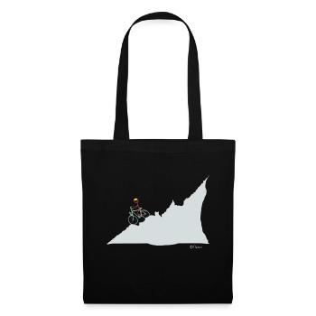 Chiffre de bâton de vélo de montagne, femme montagne nature sport - Sac en tissu - noir - Devant