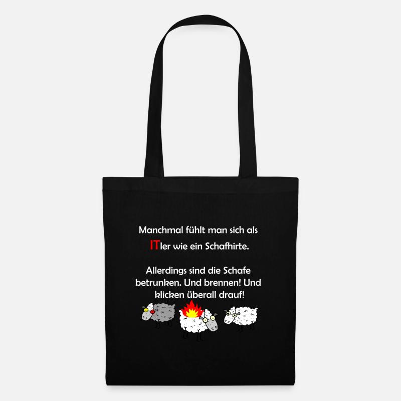 Lustige Administrator Admin T-Shirt-Sprüche - Stoffbeutel - Schwarz