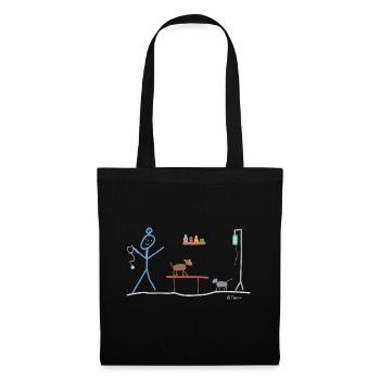 Veterinarian stick figure, veterinary medicine work - Tote Bag - black - Front