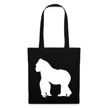 Cadeau gorille singe dos argenté - Sac en tissu - noir - Devant