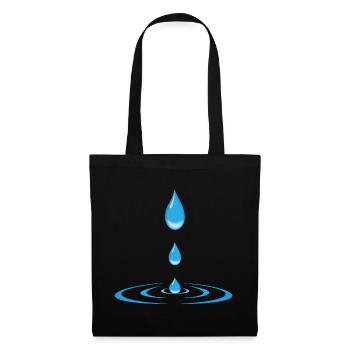 gouttes et ondes - Sac en tissu - noir - Devant