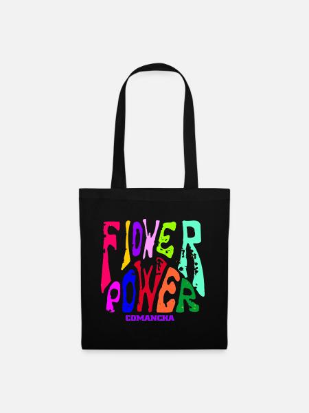 flower flower power - Stoffbeutel - Schwarz