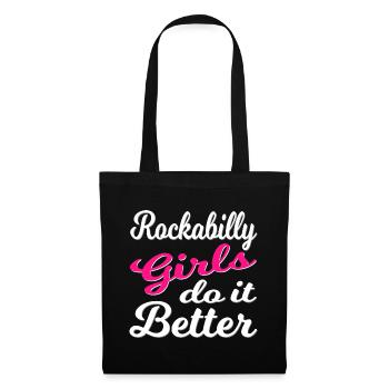 Rockabilly Vintage Girl Power - Sac en tissu - noir - Devant