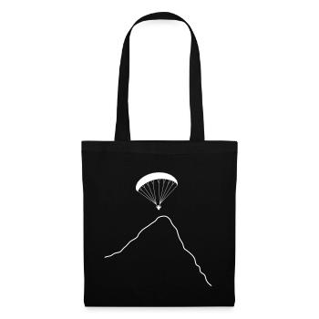 Paraglider über Berggipfel - Stoffbeutel - Schwarz - Vorne