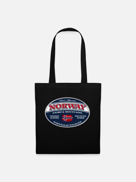 Norway - Norge - Norwegen - Stoffbeutel - Schwarz