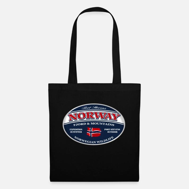 Norway - Norge - Norwegen - Stoffbeutel - Schwarz