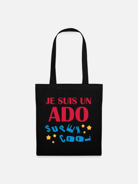 adolescent / enfant / ado / adolescente - Sac en tissu - noir