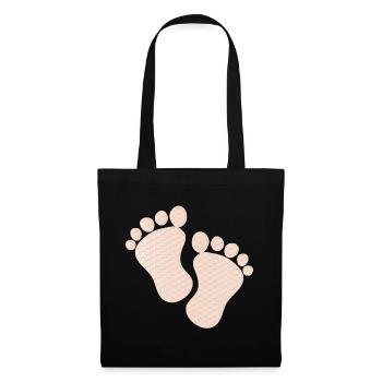 cute baby footprints - Tote Bag - black - Front