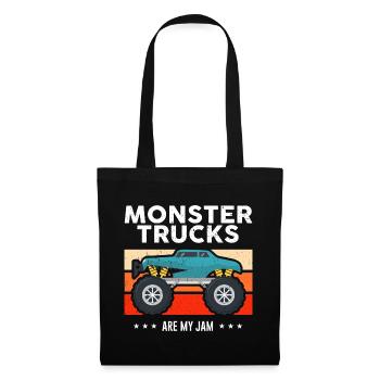 Vintage Monster Truck Are My Jam Retro Sunset Cool - Tote Bag - black - Front