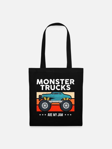 Vintage Monster Truck Are My Jam Retro Sunset Cool - Tote Bag - black