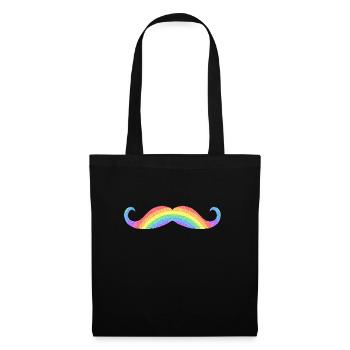 Regenbogen-Tasch - Stoffbeutel - Schwarz - Vorne