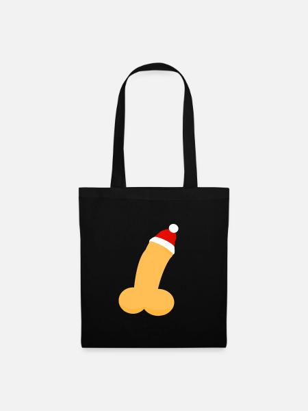 Penis Weihnachten - Stoffbeutel - Schwarz