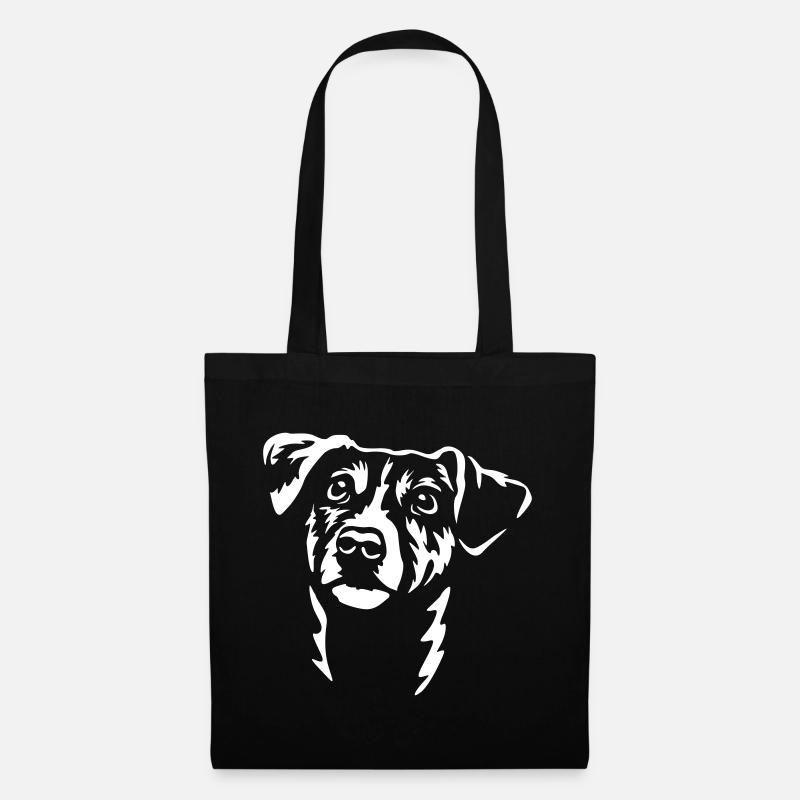 Jack Russel Terrier Kopf "Black Edition" - Stoffbeutel - Schwarz