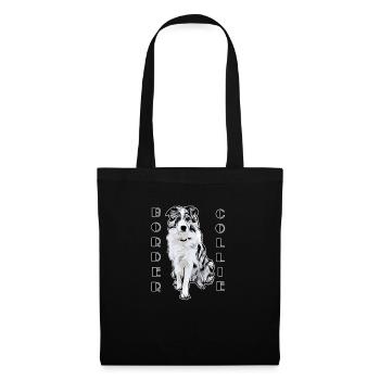 Border Collie Black Merle Comic Text - Tote Bag - black - Front