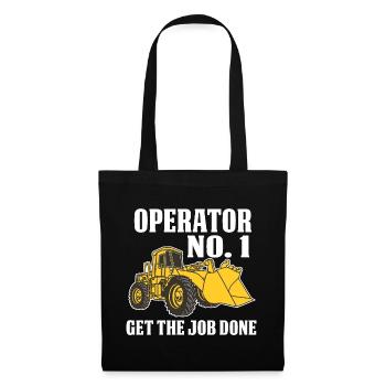 Pelle chargeuse sur pneus chantier de construction anniversaire - Sac en tissu - noir - Devant
